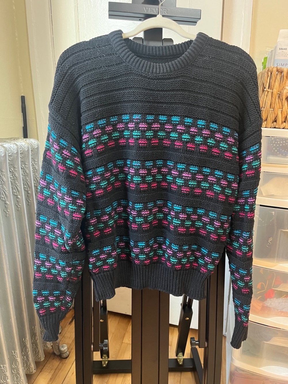 Vintage Geometric Long Sleeve Fisherman’s Sweater